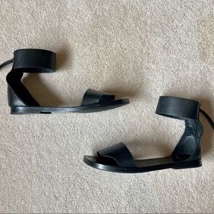 Pierre Hardy Black Flat Ankle Zip Sandals